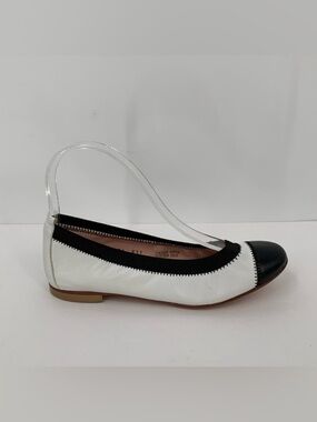 Ferca 81 ballet flat shoe white leather spectator black comfort Italy 36 6